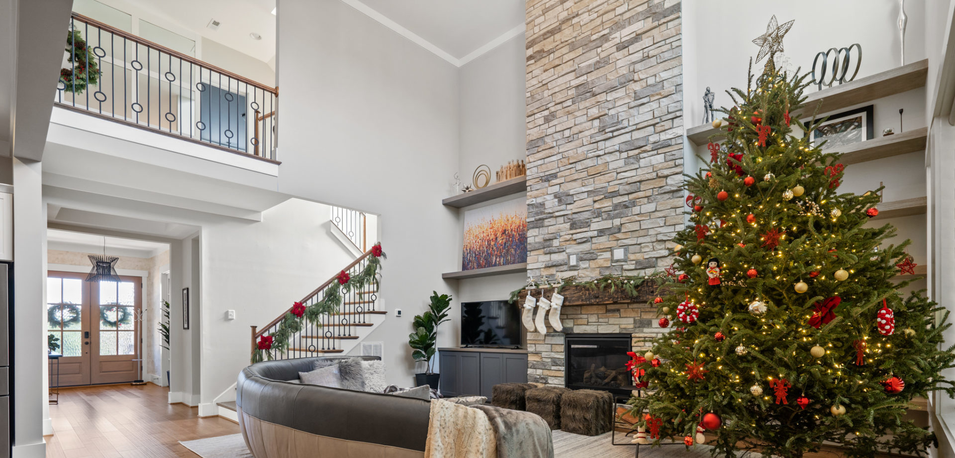 christmas tree in living room